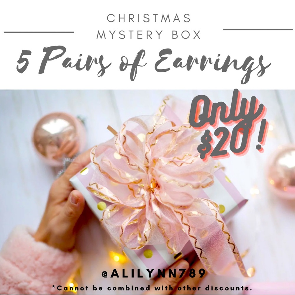 New Earrings Mystery Box - 5 Pairs of Fun Christmas Holiday Earrings Handmade
